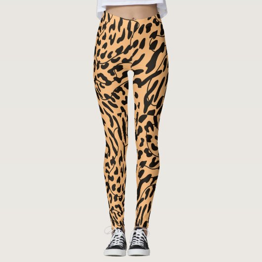 Leopard Safari Print Leggings (Voorkant)
