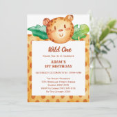 Leopard safari sauvage une invitation d'anniversai (Debout devant)