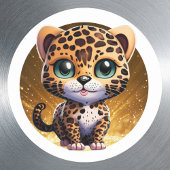 Leopard 🐆 Schattigee Wilde Kitten Safari Dierengr Ronde Sticker