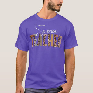 Leopard Science Teacher Funny Job Title School T-shirt