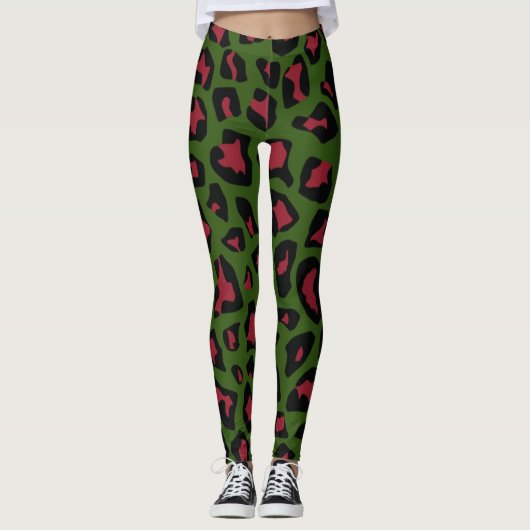 Leopard Seamless Pattern Leggings (Voorkant)