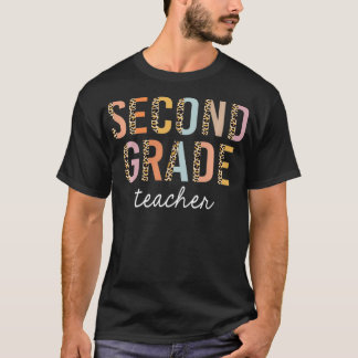 Leopard Second Grade Teacher 2e Grade Terug naar S T-shirt