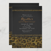 Léopard Sequins Sparkle Glam Chic Party Invitation (Devant / Derrière)