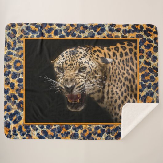 Leopard Sherpa Blanket Deken (Voorkant (horizontaal))