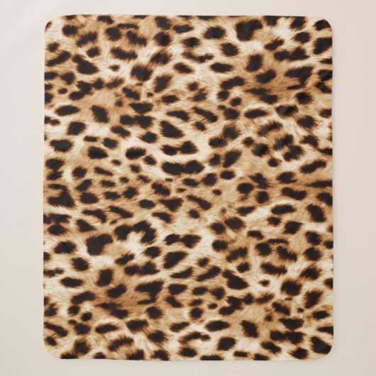 Leopard Skin, Authentiek Wildlife Patroon. Sherpa Deken (Voorkant)