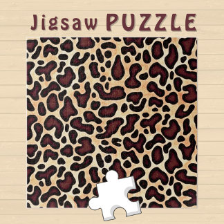 Leopard Skin Brown Cream Pattern - Legpuzzel