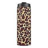 Leopard Skin Brown Cream Pattern - Thermosbeker (Voorkant)
