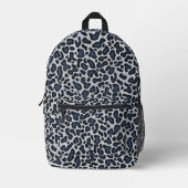 Leopard Skin Denim Grey Blue Pattern -  Bedrukte Rugzak (Voorkant)