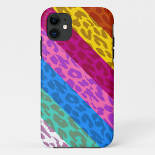 Leopard Skin Multicolor Stripe Patroon 2 iPhone 11 Hoesje