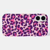 Leopard Skin Print Pattern Royal Paarse Roze Case-Mate iPhone Case (Achterkant (horizontaal))