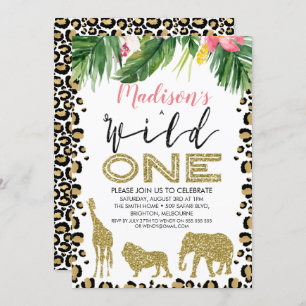 Leopard Skin Wild Uitnodiging één dag