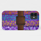 Leopard Skin Wood Bruin leder Case-Mate iPhone Case (Achterkant (horizontaal))