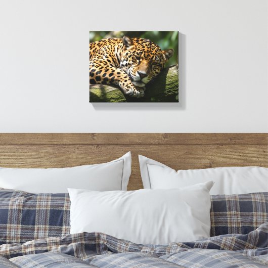 leopard sleeping canvas wall art (Insitu (Slaapkamer))