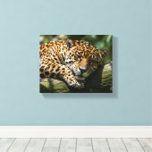 leopard sleeping canvas wall art (Insitu (Houten vloer))