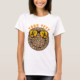 Leopard Smile Face Halloween Aangepaste tekst T-shirt