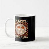 Leopard Smile Face Happy Herfst Y'all Retro Groovy Koffiemok (Links)