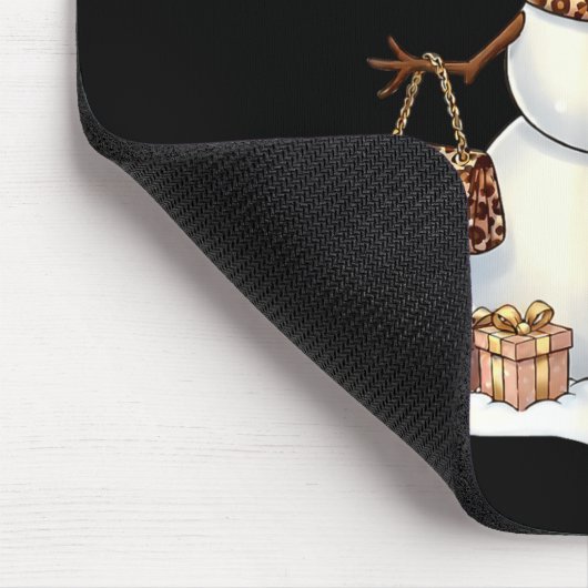 Leopard Snowman With Sungles Funny Christmas Women Muismat (Hoek)