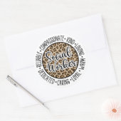 Leopard Social Worker, Social Work Gift Ronde Sticker (Envelop)