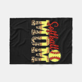 Leopard Softball Mam Game Day Moederdag 2022 Fleece Deken (Voorkant (Horizontaal))
