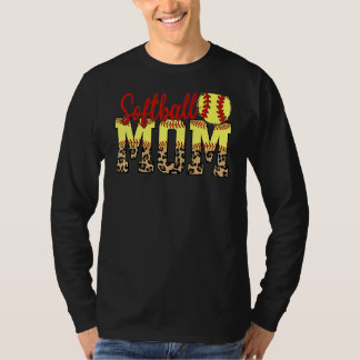 Leopard Softball Mam Game Day Moederdag 2022 T-shirt
