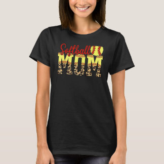 Leopard Softball Mam Game Day Moederdag 2022 T-shirt