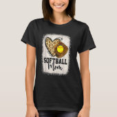 Leopard Softball Mom Softball Game Day Vibes Mothe T-shirt (Voorkant)