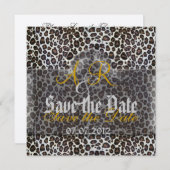 Leopard sparen de Datum Save The Date (Voorkant / Achterkant)