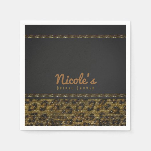Leopard Sparkle Sequins Glam Chic Modern Party Servet (Voorkant)