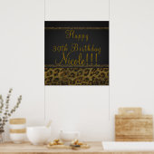 Leopard Sparkle Sequins Glam Party Poster Banner (Keuken)
