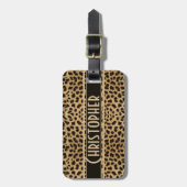Leopard Spot Adres Gepersonaliseerd Bagagelabel (Voorkant verticaal)