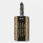 Leopard Spot Adres Gepersonaliseerd Bagagelabel (Achterkant verticaal)
