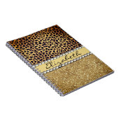 Leopard Spot Gold Glitter Rhinestone Notitieboek (Rechterzijde)