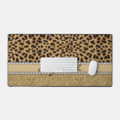 Léopard Spot Gold Glitter Rhinestone PHOTO PRINT (Clavier et souris)