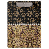 Leopard Spot Paw Prins Rhinestone FOTO PRINT Klembord (Voorkant)