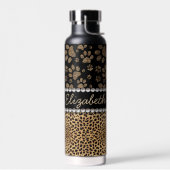 Leopard Spot Paw Prints Rhinestone Waterfles (Links)