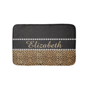 Leopard Spot Rhinestone Diamonds - Gepersonaliseer Badmat