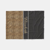 Leopard Spot Rhinestone Diamonds - Gepersonaliseer Fleece Deken (Voorkant (Horizontaal))