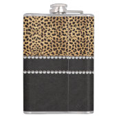 Leopard Spot Rhinestone Diamonds - Gepersonaliseer Heupfles (Achterkant)