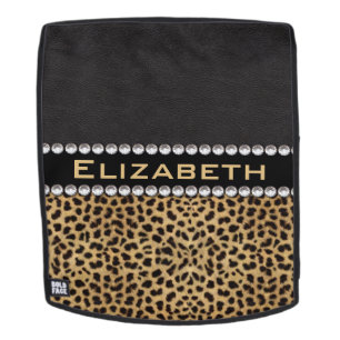 Leopard Spot Rhinestone Diamonds Monogram PHOTO Rugtassen