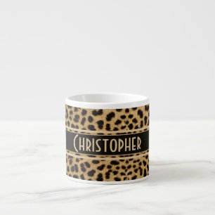 Leopard Spot Skin Print Personated Espresso Kop