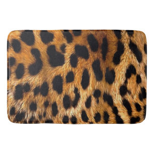 Leopard Spots Black Brown Wild Animal Fine Art Badmat