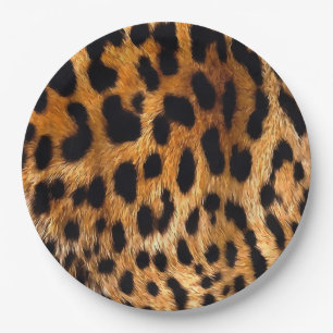 Leopard Spots Black Brown Wild Animal Fine Art Papieren Bordje