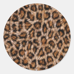 Leopard Spots Fur Jaguar Animal Cat skin Pattern.j Ronde Sticker