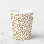 Leopard Spots Goud en Wit Dierenprint Patroon Papieren Bekers (Rechts)
