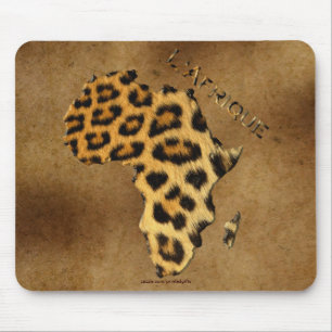 Leopard Spots Kaart van Afrika op Parchment Wildli Muismat