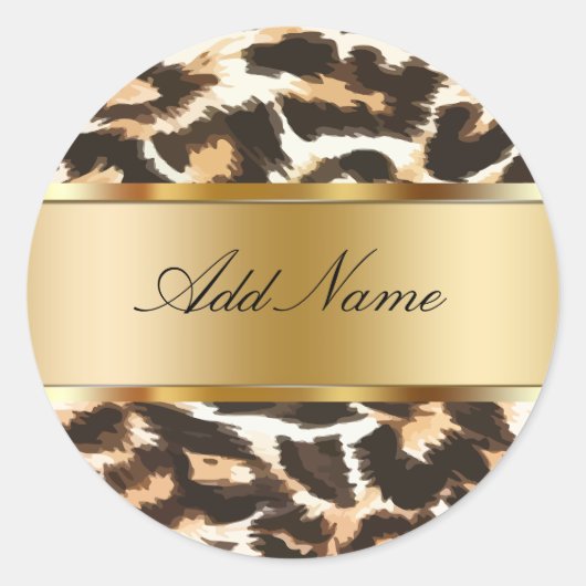 Leopard Spots Monogram Sticker Labels (Voorkant)