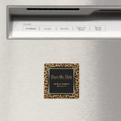 Leopard Spots Patroon Elegant Goud Save the Date Magneet (Insitu (Vaatwasser))