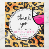 Leopard Spots Pattern Dank u Bachelorette Wijn Etiket (Enkel label)