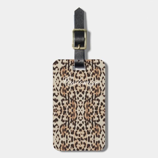 Leopard Spots Pattern Thunder_Cove Bagagelabel (Voorkant verticaal)