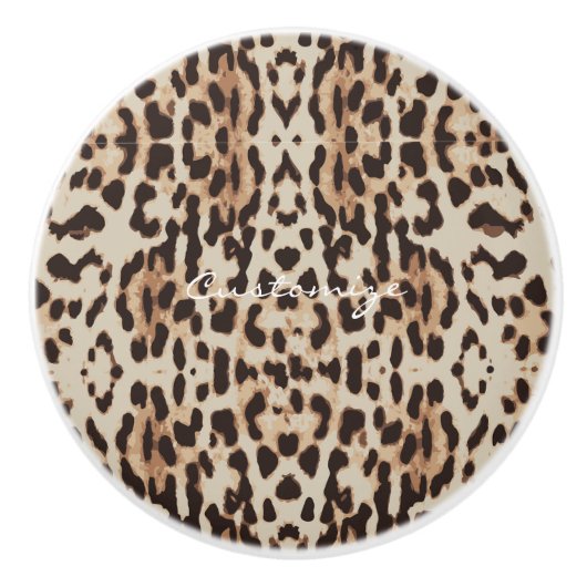 Leopard Spots Pattern Thunder_Cove Keramische Knop (Voorkant)